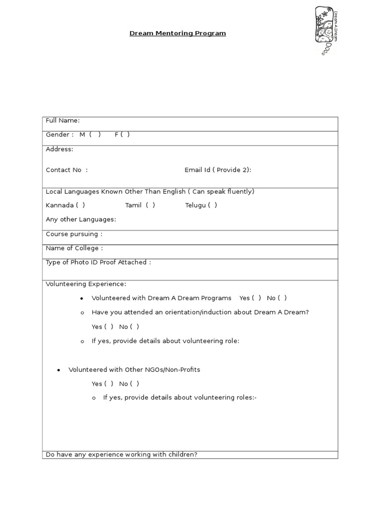 Application Form | PDF | Social Science | Self-Improvement