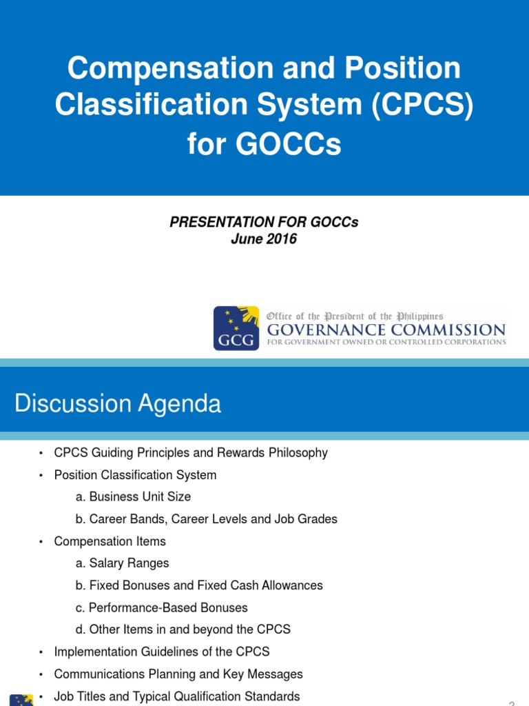CPCS Salary Tables for GOCCs 2025 | PDF | Salary | Employment