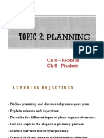 Planning: CH 8 - Robbins CH 6 - Plunkett