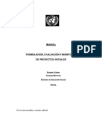 Manual de Formulacion, Evaluacion y Monitoreo de Proyectos Sociales