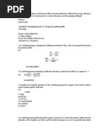 Pump Power and Efficiency Calculations | PDF | Pump | Fluid Dynamics