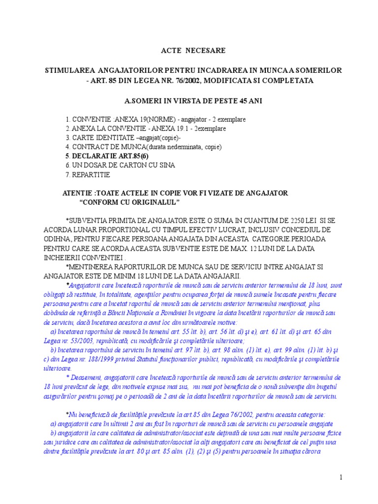 Formulare Art 85 Ajofm Maramures