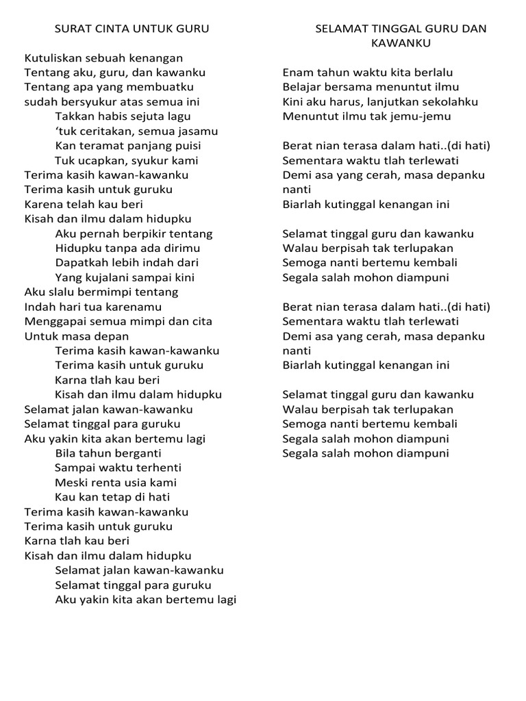 Lirik Lagu Perpisahan Docx
