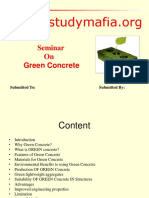 Seminar On Green Concrete: Submitted To: Submitted by