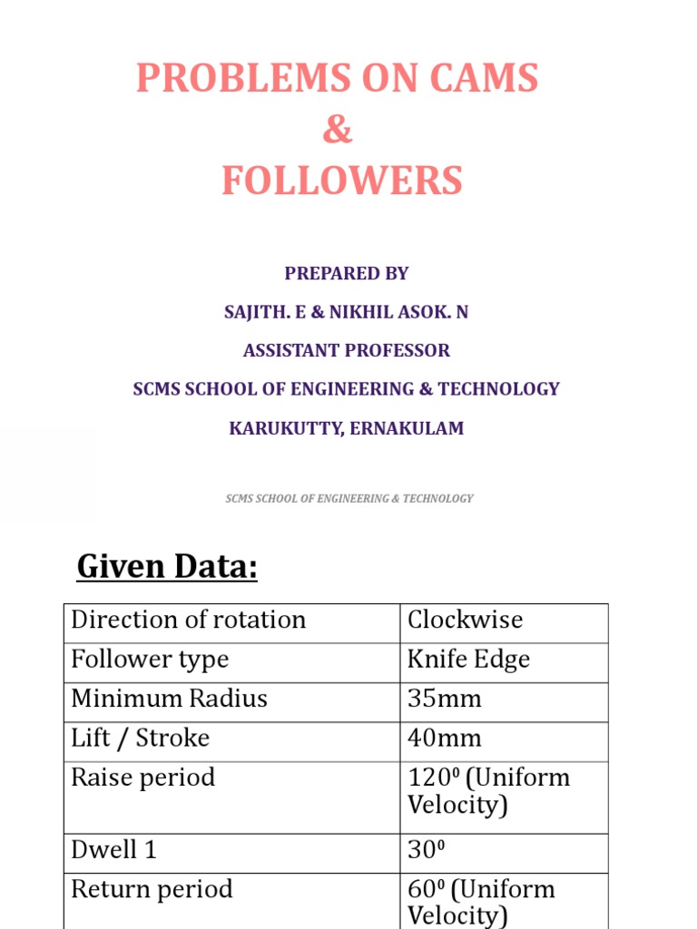 Problems On Cams & Followers Download Free PDF Physical Quantities Geometry