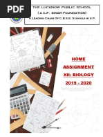 Holiday Homework Class XII Chemistry