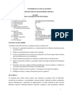 Universidad Nacional de Piura Departamento de Ingenieria Quimica Silabo Curso: Materiales de Ingenieria I. Datos Generales