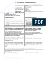 Math Planning and Preparation Form