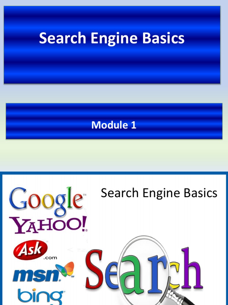 Module 1 - Search Engine Basics | PDF | Search Engine Optimization ...