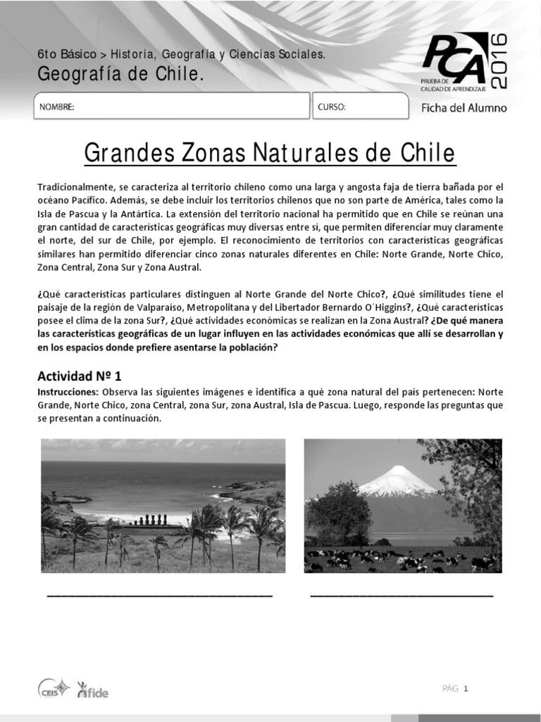 Mapa de Zonas Naturales de Chile | PDF | Chile | Andes