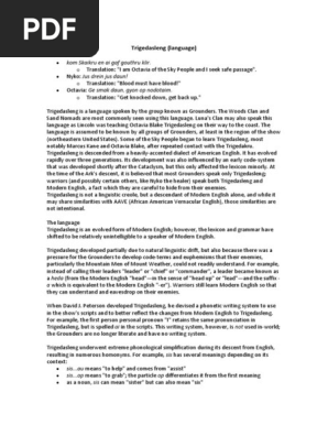 Trigedasleng Language Docx Verb Grammatical Tense