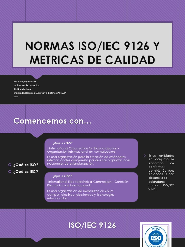 Norma IsoIec 9126 y Metricas de Calidad PDF Organización internacional para