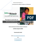 Síntesis Educativa Semanal de Michoacán al 20 de mayo de 2019