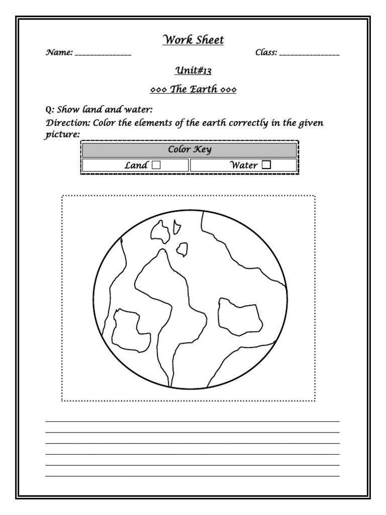 Work Sheet: Unit#13 The Earth | PDF