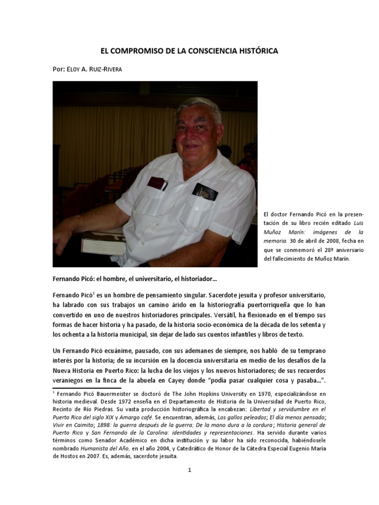 Entrevista Fernando Picó (Editada para Revista) | PDF | Puerto Rico ...