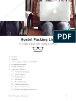 Hostel Packing List