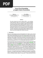 Neural Word Embedding As Implicit Matrix Factorization