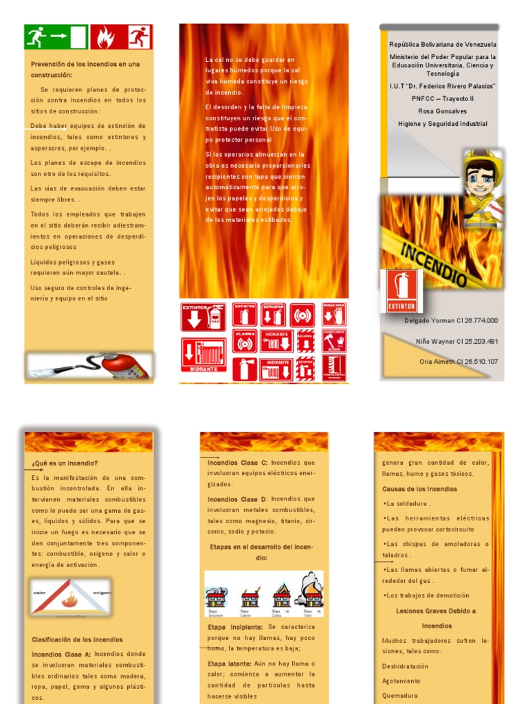 TRIPTICO Incendio | PDF | Calor | Combustión