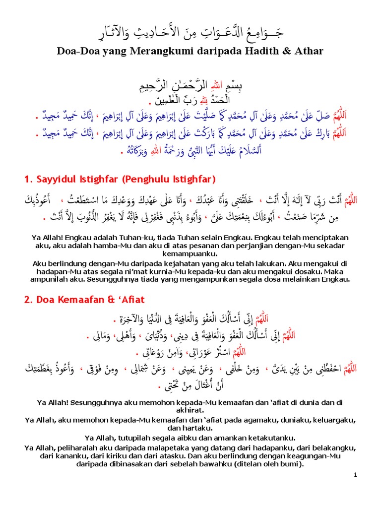 Doa Doa Merangkumi Usismailahmed Monotheism