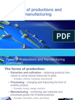 Types of Productions and Manufacturing