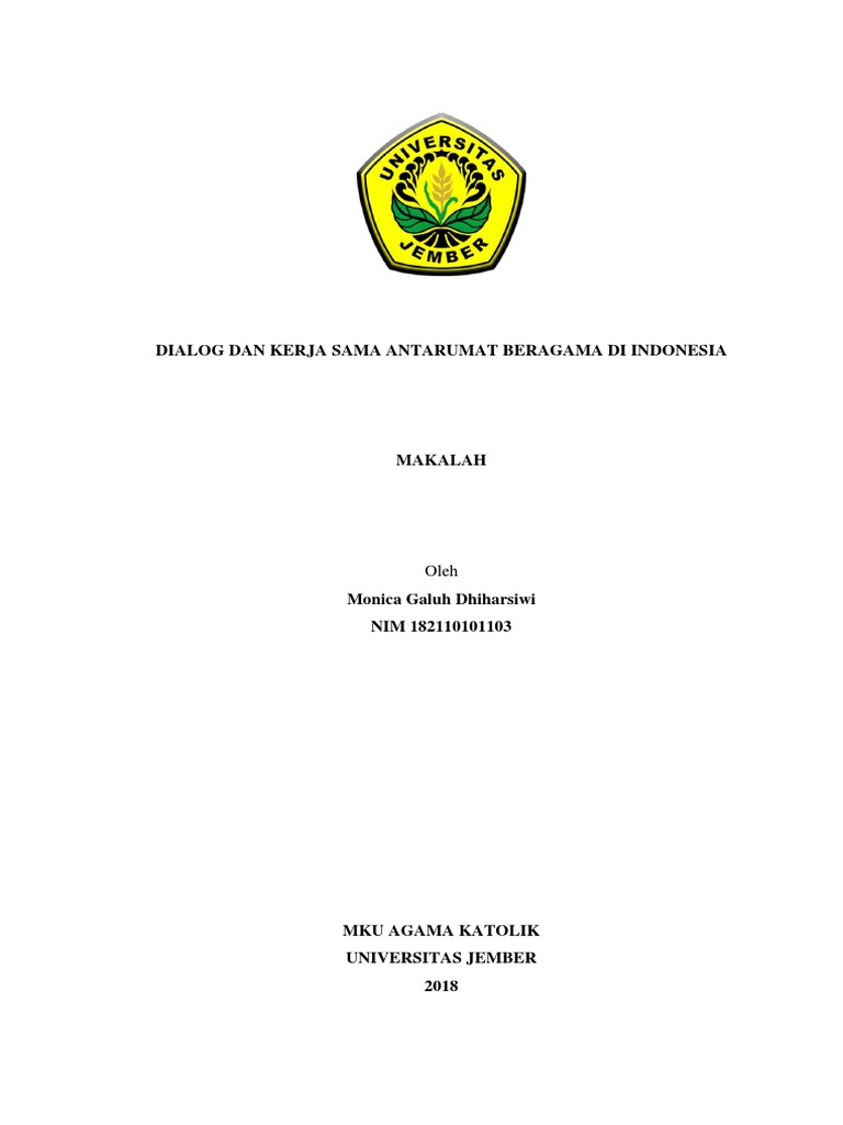 Dialog Dan Kerja Sama Antar Umat Beragama Di Indonesia Pdf