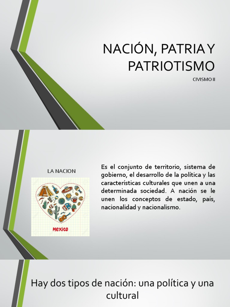 Conceptos de Patria y Patriotismo | PDF | Nación | Nacionalidad