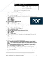 Ficha de Reforço 2 Sistema Digestivo: 1. para Cada Frase, Seleciona A Opção Que A Completa de Forma Correta