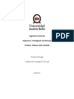 Ingeniería Comercial Asignatura: Investigación de Mercado Profesor: Roberto Jalón Gardella