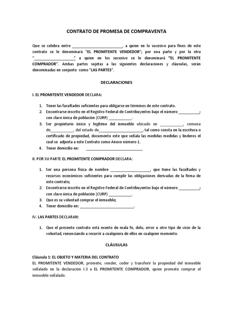 Contrato de Promesa de Compraventa | PDF | Derecho privado | Ley común