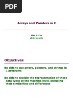 Arrays and Pointers in C: Alan L. Cox Alc@rice - Edu