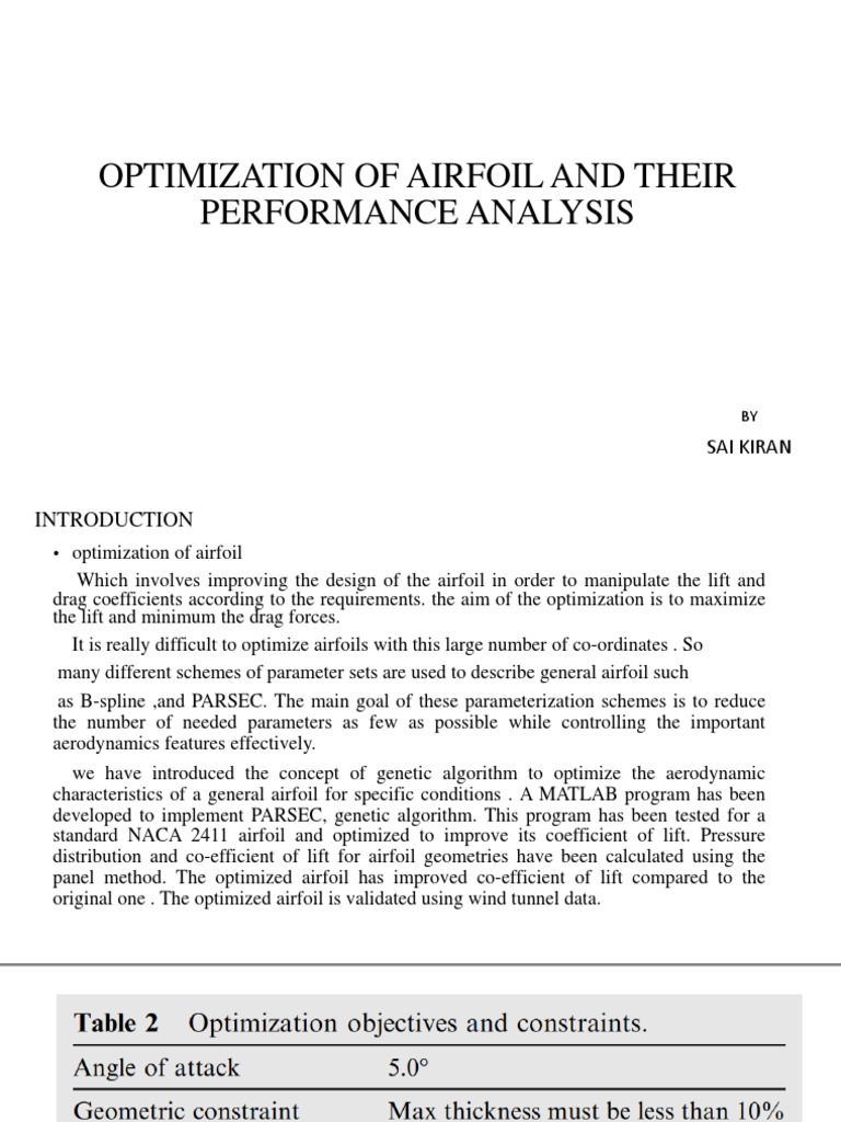 NACA 2411 Airfoil Optimization Study | PDF | Airfoil | Lift (Force)