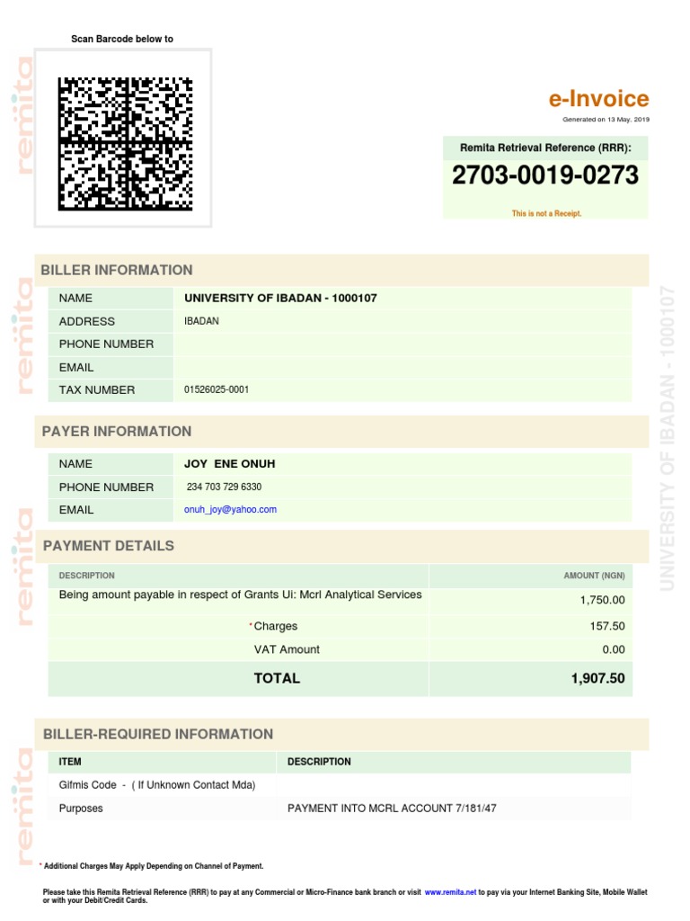 Remita PDF PDF Payments Receipt