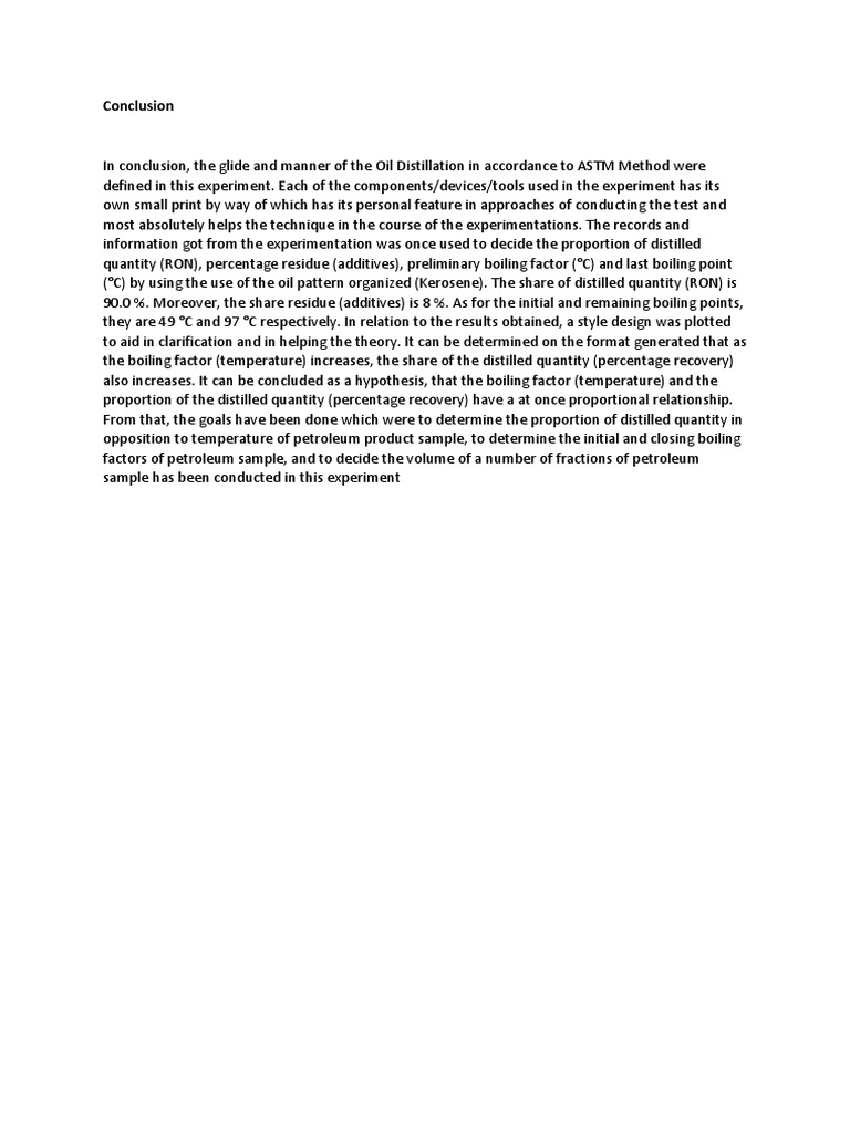 Conclusion and PDF Experiment Distillation