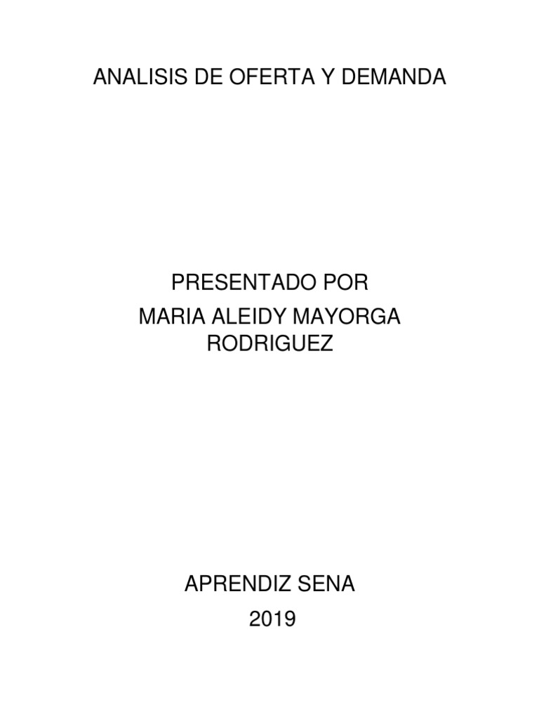 Análisis de Oferta y Demanda en Economía | PDF | Oferta y demanda ...