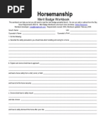 Horsemanship Worksheet