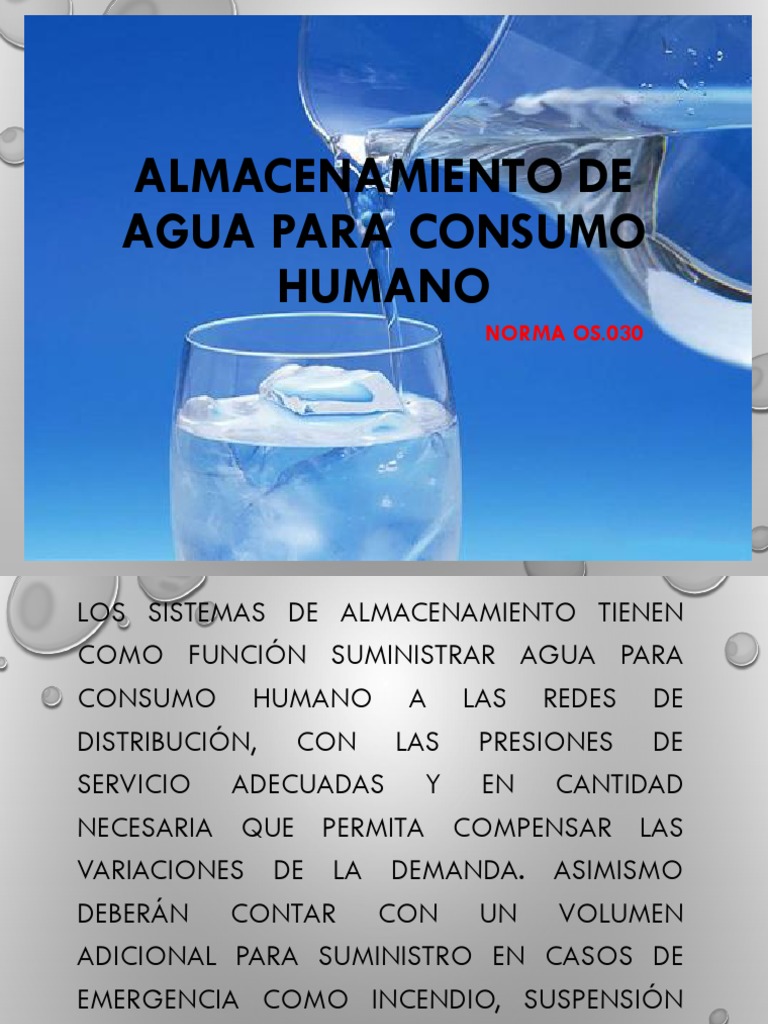 Almacenamiento de Agua para Consumo Humano | PDF