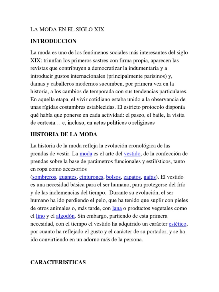 Moda y vestimenta en el siglo XIX | PDF | Moda | Ropa