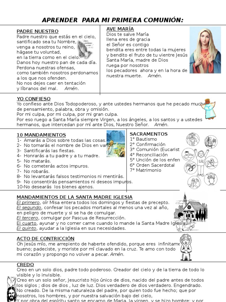 PREPARACIÓN PARA MI PRIMERA COMUNIÓN
