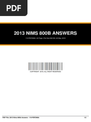 Idaae5b9131 2013 Nims 800b Answers E Books Textbook