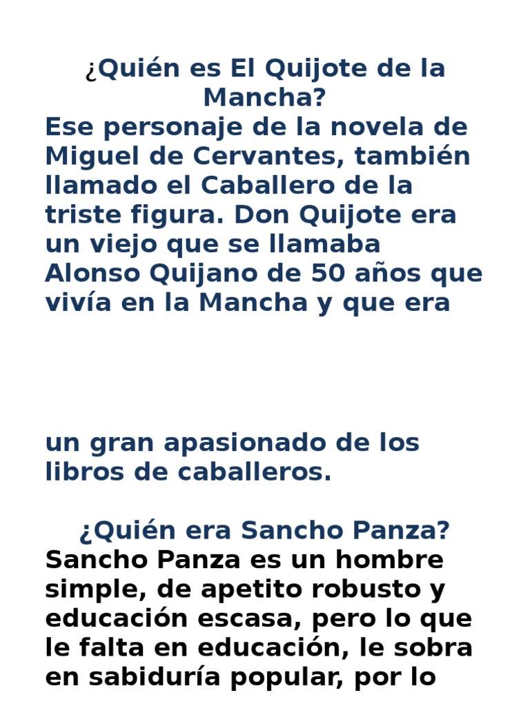 Quién Es El Quijote de La Mancha | PDF