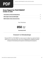 My October 10 2018 Psat NMSQT Score Report Student Score Reports