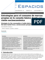 Estrategias para El Consumo de Marcas Propias en La Canasta Básica Desde Una Visión Socioeconómica