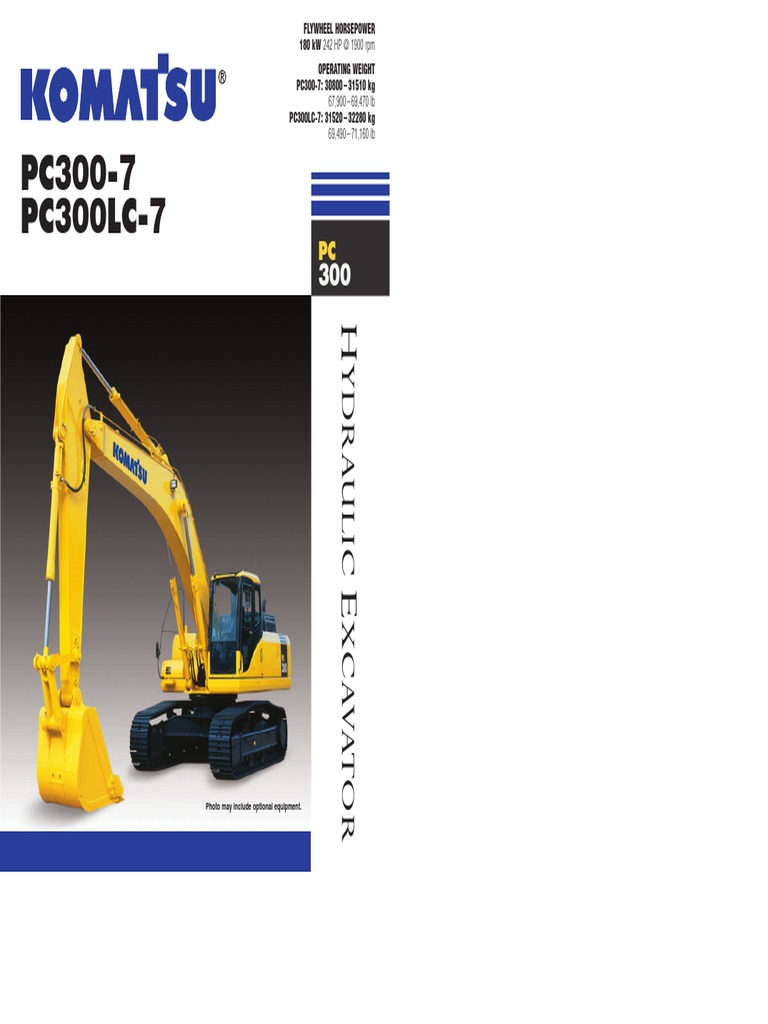 Komatsu PC300-7 Excavator Specifications | PDF | Pump | Horsepower