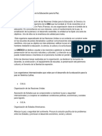 La UNESCO y Su Papel en La Educación Para La Paz