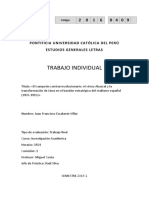 Trabajo Individual: Pontificia Universidad Católica Del Perú Estudios Generales Letras