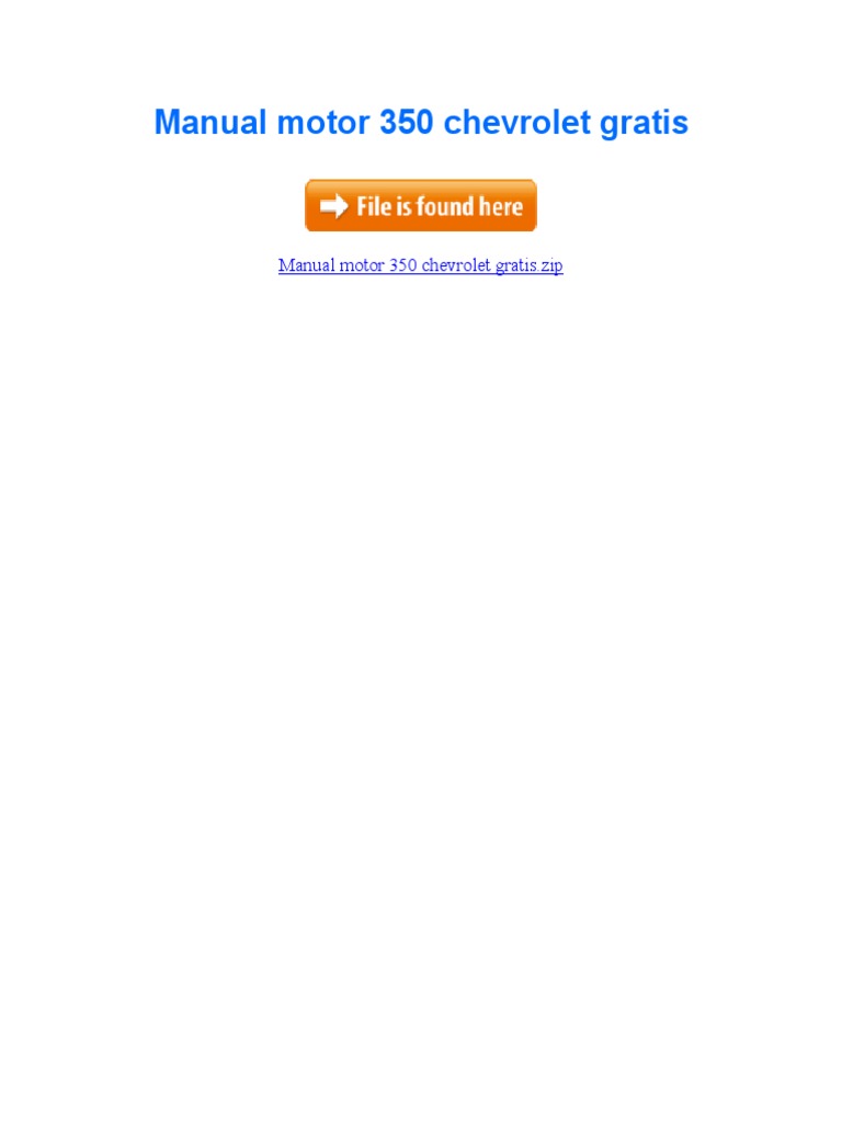 Manual Motor 350 Chevrolet Gratis PDF Chevrolet Industrias