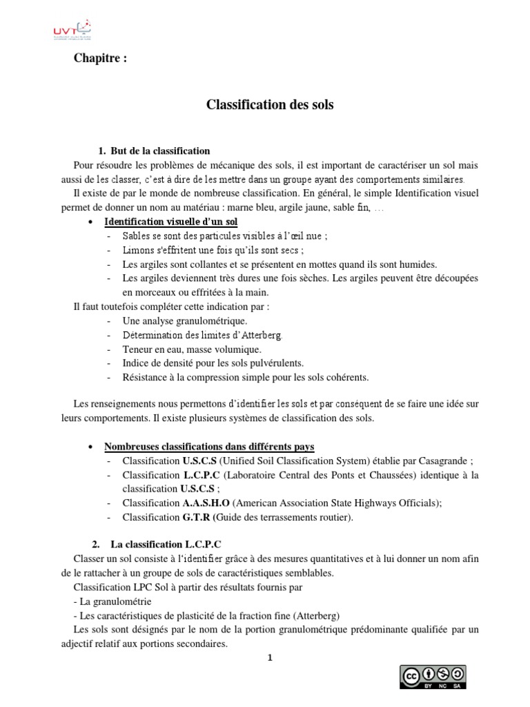 Classification des sols en géotechnique | PDF | Argile | Matériaux naturels