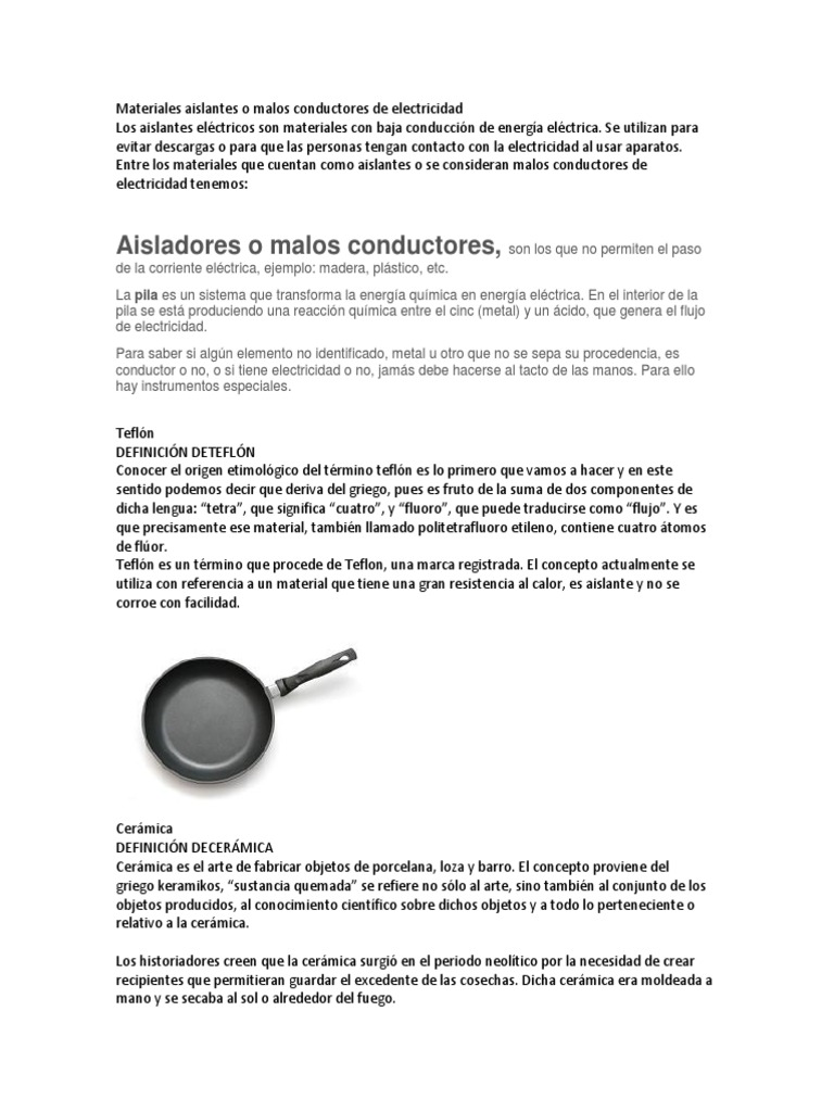 Materiales Aislantes y Conductores Eléctricos | PDF | Latón ...