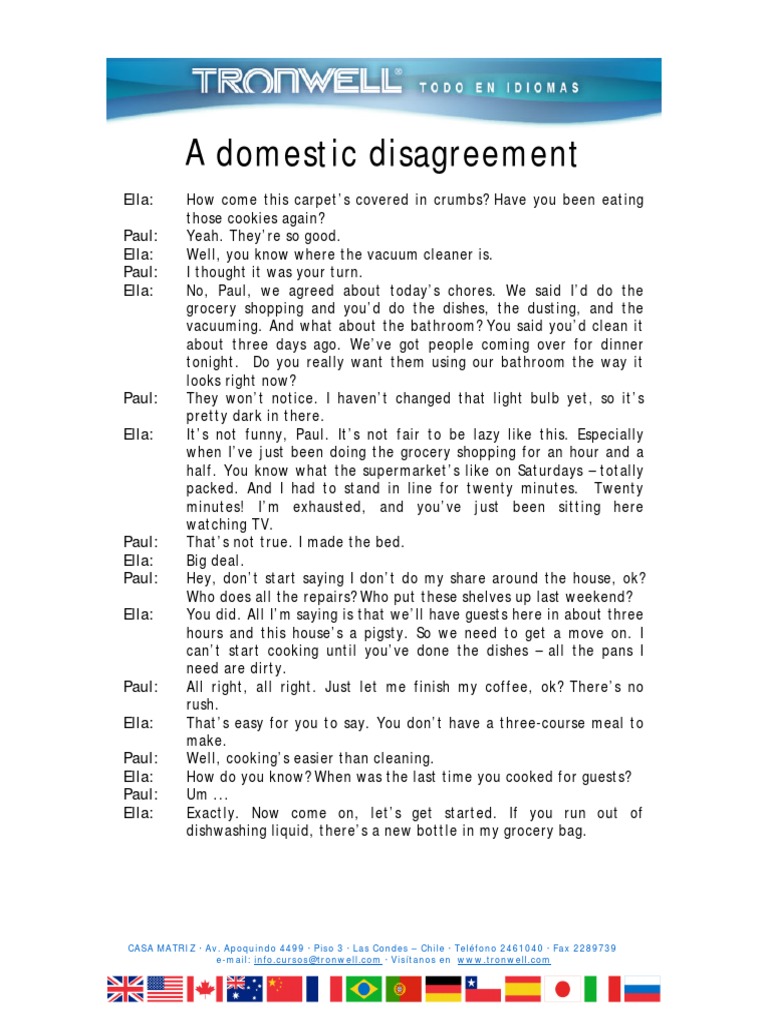A Domestic Disagreement PDF Vacuum Cleaner Verb