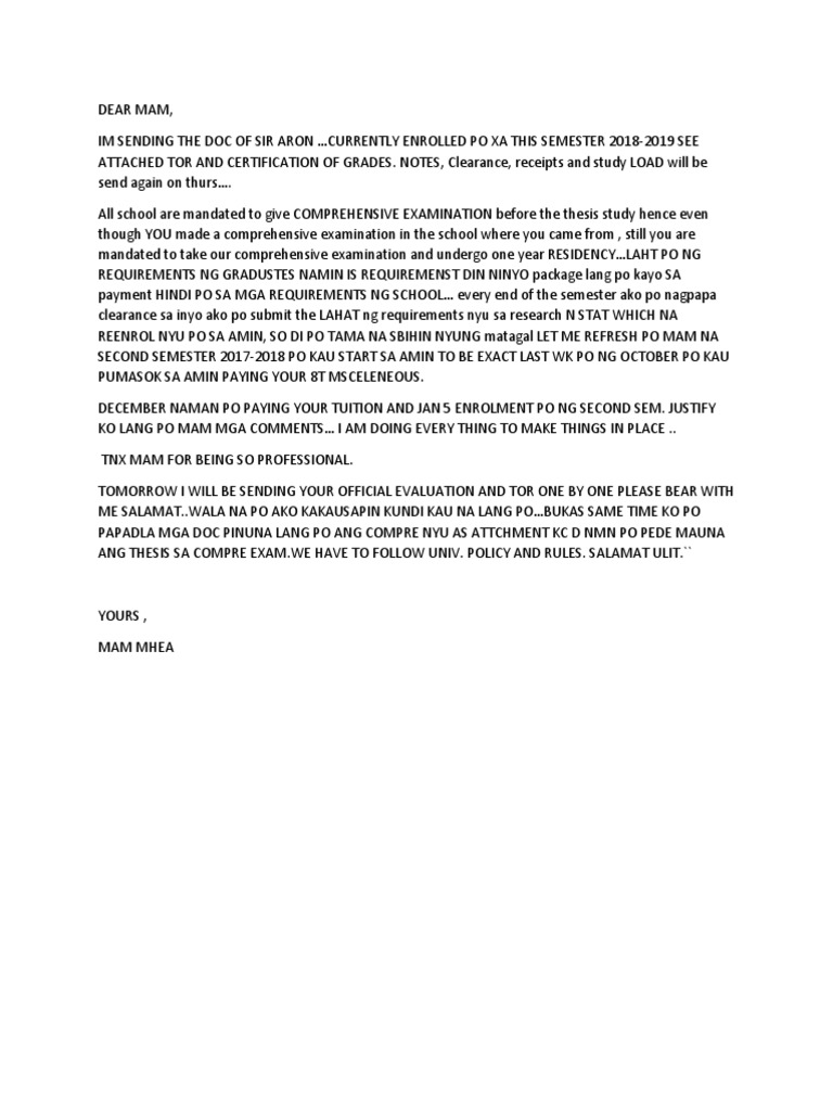 how to write mam in official mail